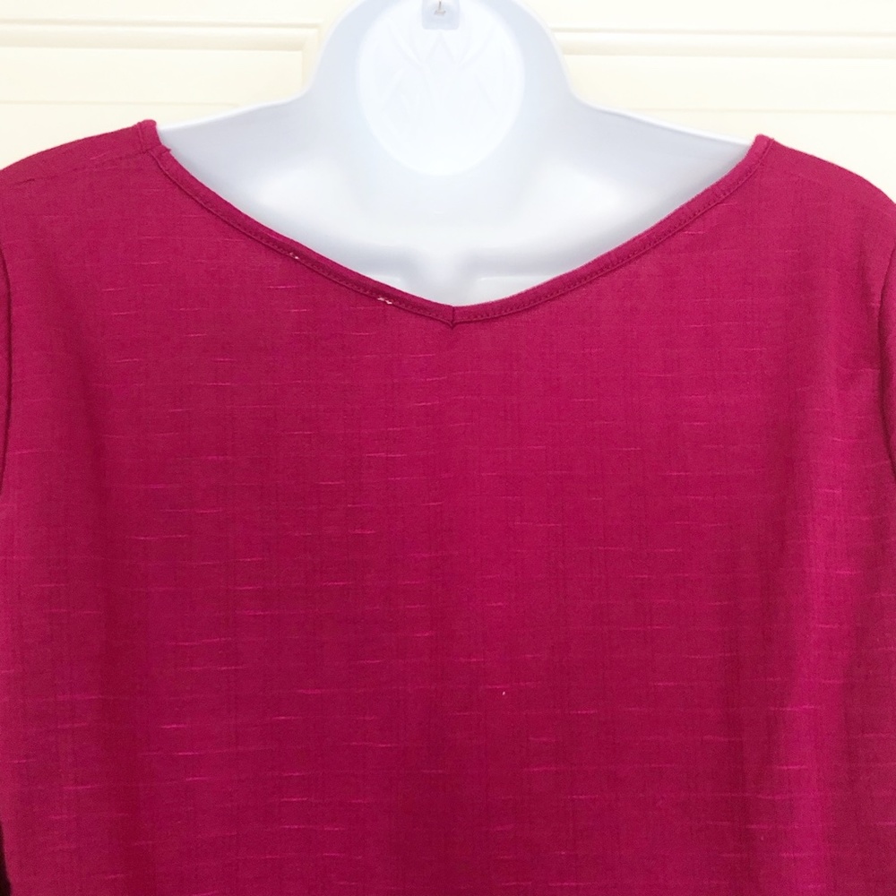 Status by Chenault Knot Front Top 3/4 Sleeve Sz M - Picture 6 of 9